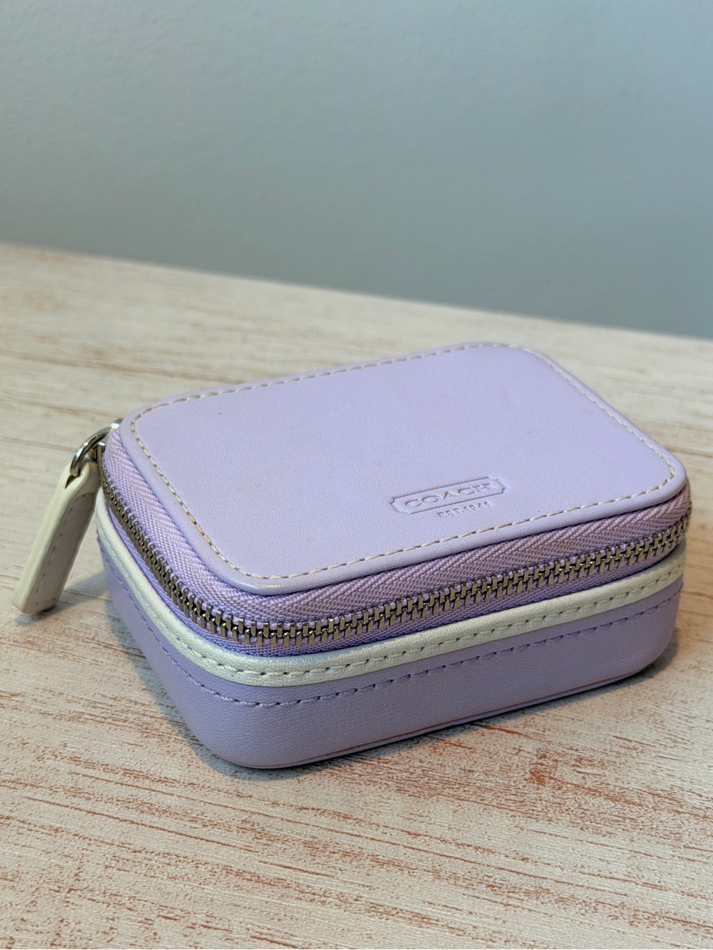 Coach Lilac Purple Leather Pill Case and Bottles Vintage